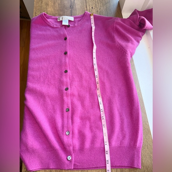 Charter Club 100% Cashmere Women’s  Vibrant Pink Women's Cardigan Size Large - Picture 5 of 6
